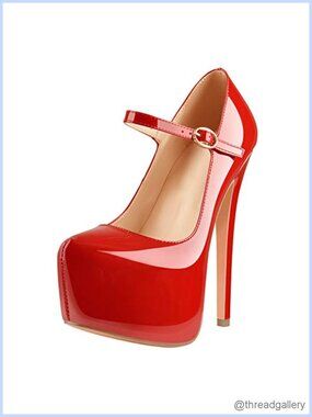 Platform Mary Jane Pumps 5.9in High Heel Pointed Toe Slip On Sandals